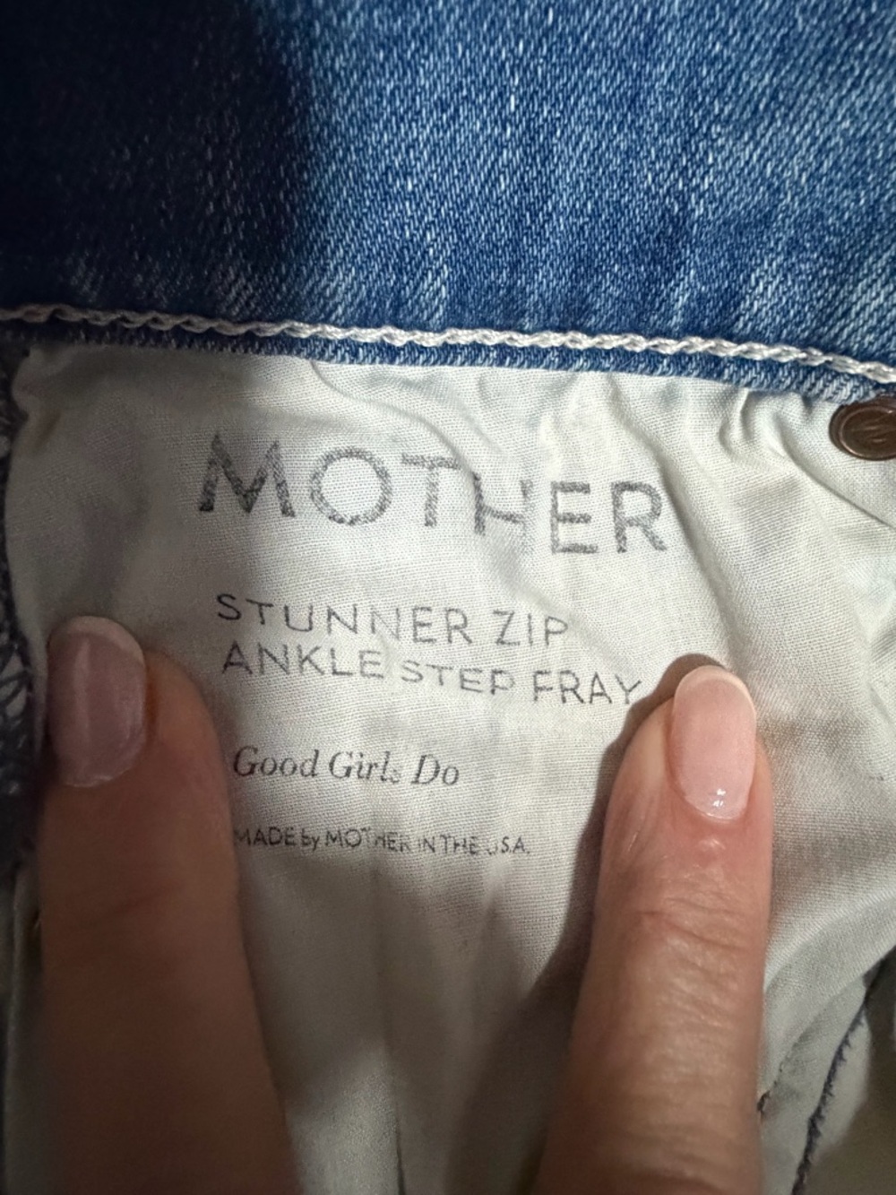 MOTHER Ankle Step Fray Light Blue Denim Jeans - Size 26
